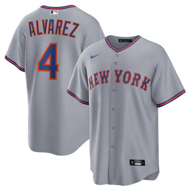 Mens New York Mets #4 Francisco Alvarez Gray 2025 Limited Stitched Jersey Dzhi